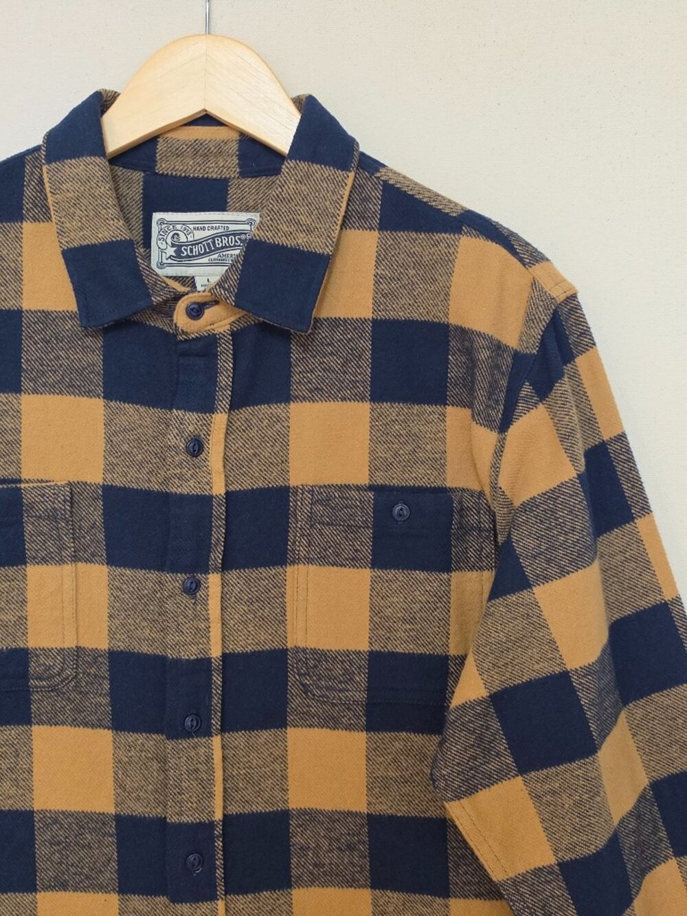 Schott Brothers Heavy Plaid Cotton Flannel Shirt L